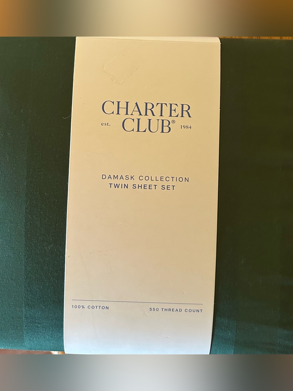 Charter Club Dark Green Twin Sheet Set - Solid